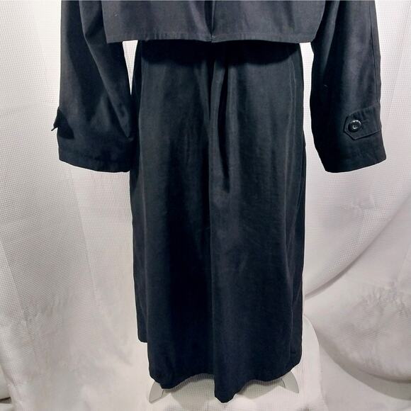 LONDON FOG! RICH BLACK MEGA DETAILED CLASSIC TRENCH COAT, OVERCOAT! SZ 12R - Picture 11 of 15